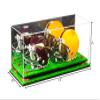 Better Display Cases Acrylic Double Mini - Miniature (not Full Size) Football Helmet or Mini Goalie Mask Display Case with Mirror Case, Orange Risers and Turf Base (A019-OR) view 2