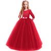 Girl Long Sleeve Vintage Lace Tutu Princess Pageant Cocktail Dresses Kids Prom Ball Gown Wedding Junior Bridesmaid 4-14 Years B Red 9-10 Years view 2