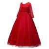 Girl Long Sleeve Vintage Lace Tutu Princess Pageant Cocktail Dresses Kids Prom Ball Gown Wedding Junior Bridesmaid 4-14 Years B Red 9-10 Years view 3