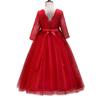 Girl Long Sleeve Vintage Lace Tutu Princess Pageant Cocktail Dresses Kids Prom Ball Gown Wedding Junior Bridesmaid 4-14 Years B Red 9-10 Years view 4