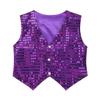 Agoky Kids Boys Glittery Sequined Vest Jacket Shiny Waistcoat for Prom Dance Stage Performance Purple 8-9 view 1