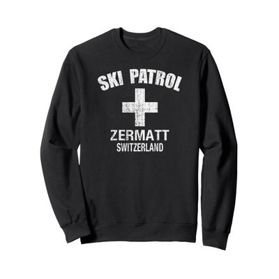 Zermatt Switzerland Ski Patrol Vintage Retro Distressed Sweatshirt