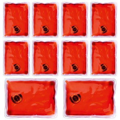eBuyGB Pack of 10 Reusable Gel Hand Warmers - Instant Heating Heat Packs (Red Rectangle)