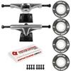 Skateboard Package 4.75 (7.25") Silver Trucks 53mm 83A Black Cruiser Wheels ABEC 5 view 1