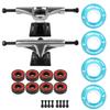 Skateboard Package 4.75 (7.25") Silver Trucks 55mm 83A Blue Cruiser Wheels ABEC 5 view 1