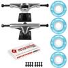 Skateboard Package 5.25 (8.25") Silver Trucks 53mm 83A Blue Cruiser Wheels ABEC 5 view 1