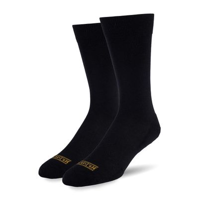 Mr. Davis Moisture Wicking Performance Everyday Socks - Comfortable and Stylish Mens Sock - Single Pair of Socks for Casual Wear - Solid Black One Size