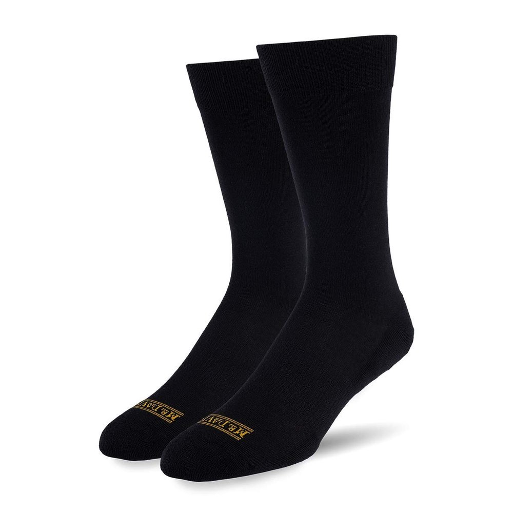 Mr. Davis Moisture Wicking Performance Everyday Socks - Comfortable and Stylish Mens Sock - Single Pair of Socks for Casual Wear - Solid Black One Size
