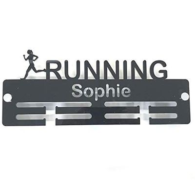 Super Cool Creation Personalised"Runner" Medal Hanger - Graphite Grey