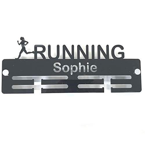 Super Cool Creation Personalised"Runner" Medal Hanger - Graphite Grey