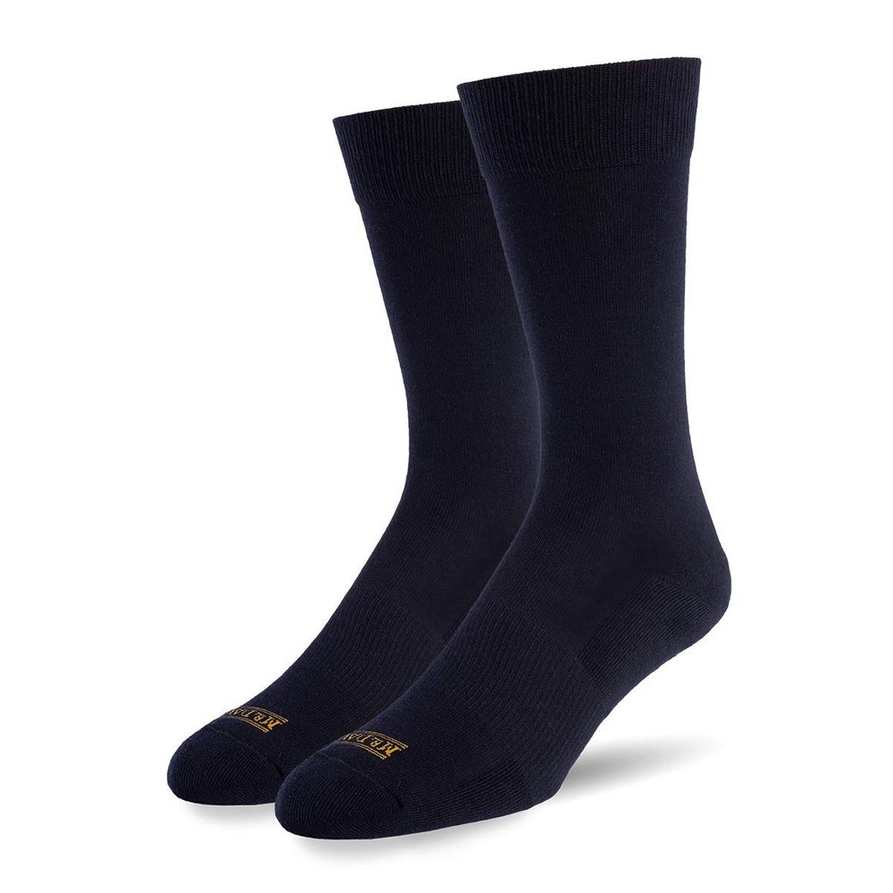 Mr. Davis Moisture Wicking Performance Everyday Socks - Comfortable and Stylish Mens Sock - Single Pair of Socks for Casual Wear - Solid Navy One Size