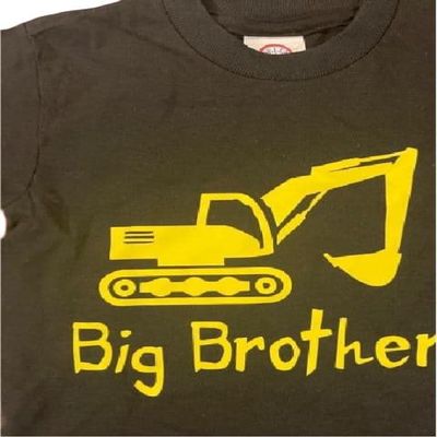 Construction Big Brother Track Hoe Shirt Toddler Excavator t-Shirt tee White