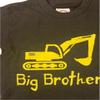 Construction Big Brother Track Hoe Shirt Toddler Excavator t-Shirt tee White view 1