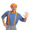 Blippi Costume Kit for Adult, Official Blippi Outfit with Hat Glasses and Bowtie Costume Accessories view 4