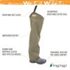 FROGG TOGGS Mens Brush Hogg Heavy-Duty Nylon Bootfoot Hip Wader, Cleated Outsole, Brown, 12 view 3
