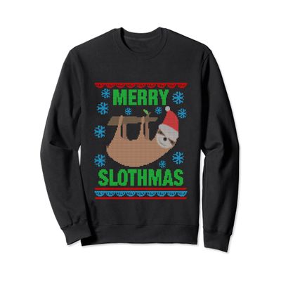 Sloth Christmas Sweatshirt Women Men Merry Slothmas Funny