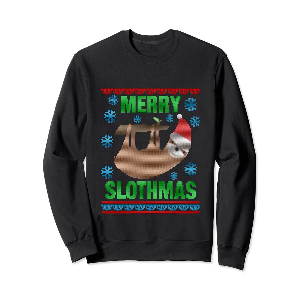 Sloth Christmas Sweatshirt Women Men Merry Slothmas Funny