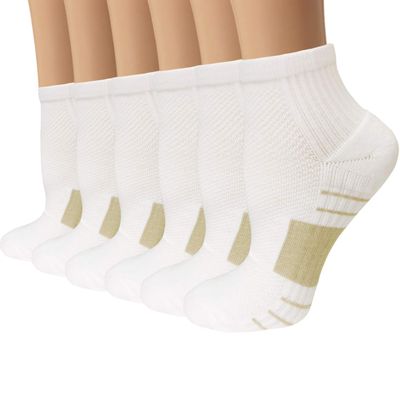 Copper Plantar Fasciitis Running Compression Socks for Men & Women 6 Pairs Arch Support Ankle Socks for Athletic&Travel