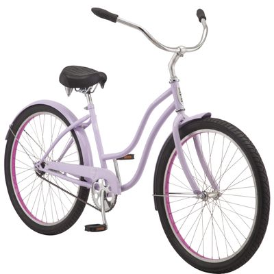 Schwinn Mikko Beach Cruiser Bike for Adult, Single Speed, Coaster Brake, 26-Inch Wheels, 17-Inch Steel Frame, Full Front & Rear Fenders, Classic Handlebar, Purple
