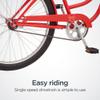 Schwinn Mikko Beach Cruiser Bike for Adult, Single Speed, Coaster Brake, 26-Inch Wheels, 17-Inch Steel Frame, Full Front & Rear Fenders, Classic Handlebar, Red view 4