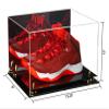 Better Display Cases Acrylic Basketball Shoe Pair Display Case with Gold Risers and Mirror (A082-GR) view 2