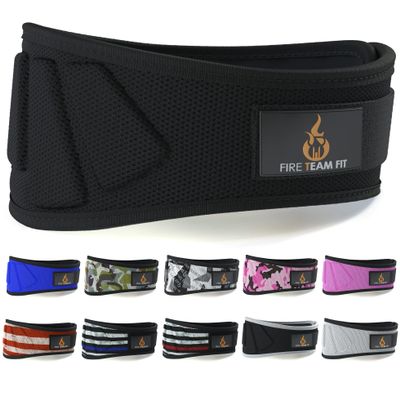 Fire Team Fit Weightlifting Belt, Weight Belt, Weight Lifting Belt for Men and Women, 6 Inch, Back Support for Lifting, Squat and Deadlifting Workout Belt (Black, 43" - 49" Around Navel, X-Large)
