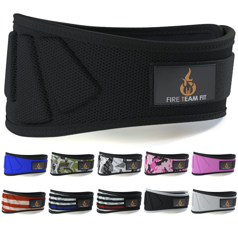 Fire Team Fit Weightlifting Belt, Weight Belt, Weight Lifting Belt for Men and Women, 6 Inch, Back Support for Lifting, Squat and Deadlifting Workout Belt (Black, 43" - 49" Around Navel, X-Large)