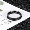TIGRADE 4mm 6mm 8mm 10mm Titanium Rings Black/Silver/Gold Wedding Band Matte Comfort Fit for Men Women Size 3-15, Black 4MM, Size 6 view 2