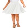 EXCHIC Women's Casual Stretchy Flared Midi Skater Skirts Basic A-Line Pleated Midi Skirt (L, White) view 1