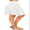 EXCHIC Women's Casual Stretchy Flared Midi Skater Skirts Basic A-Line Pleated Midi Skirt (L, White) view 4