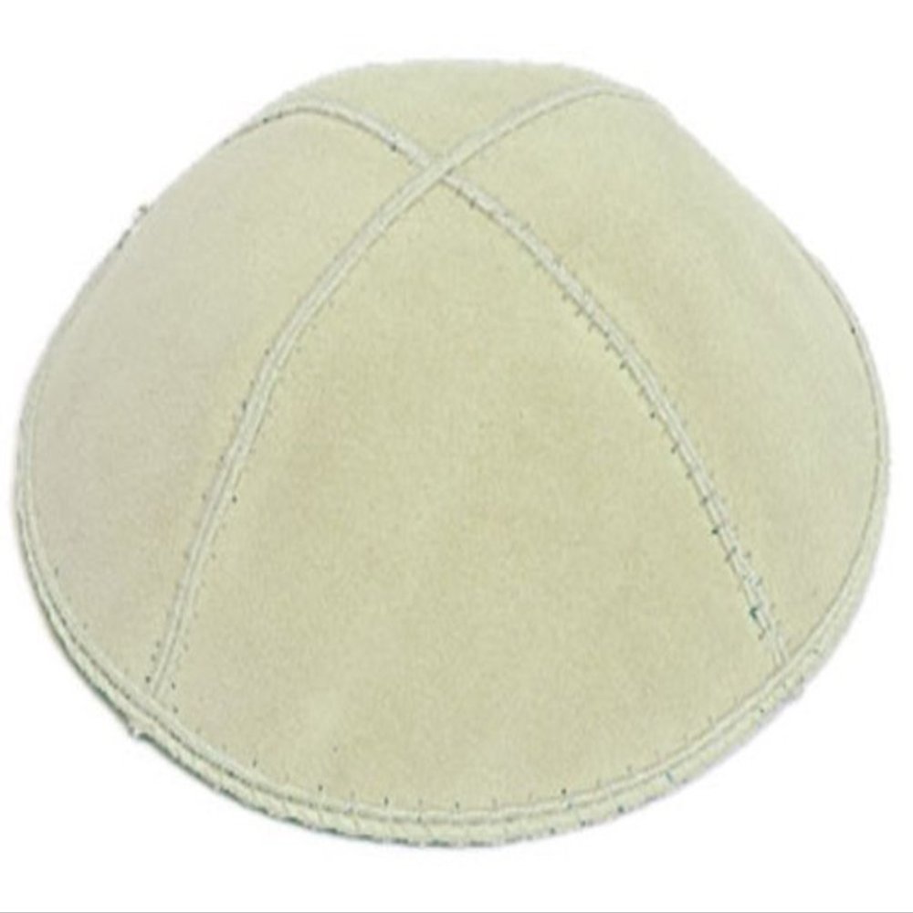 A1 Skullcap Suede Fabric Kippot Single or Bulk Kippah Optional Custom Imprinting Inside for Your Speacial Event Ivory