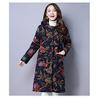 Women Winter Coat Ethnic Print Loose Long Thick Hooded Trench Coat Cotton Clothes Coats Female (Black, XL) view 3