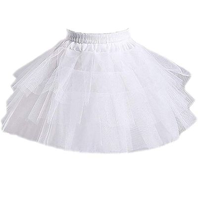 Kumeng Kids White Mini 3 Layers Apparel Half Slips Wedding Flower Girl Petticoat/Underskirt/Crinoline Slips (White)