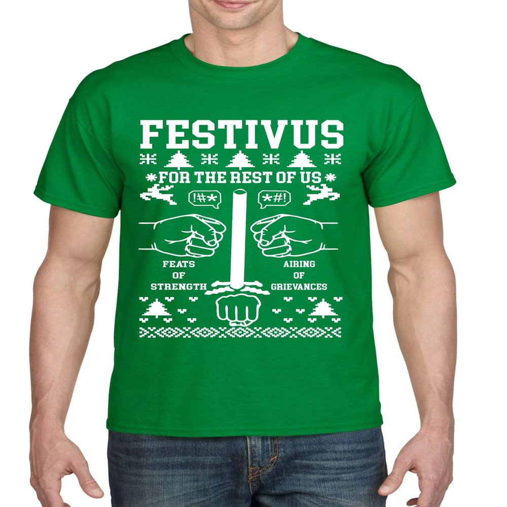 ALLNTRENDS Men's T Shirt Festivus Anti Christmas Secular Holiday Funny Complain (M, Irish Green)