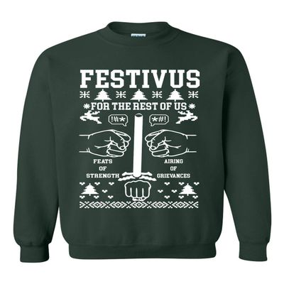 ALLNTRENDS Adult Sweatshirt Festivus Anti Christmas Secular Holiday Complain Top (M, Forest Green)