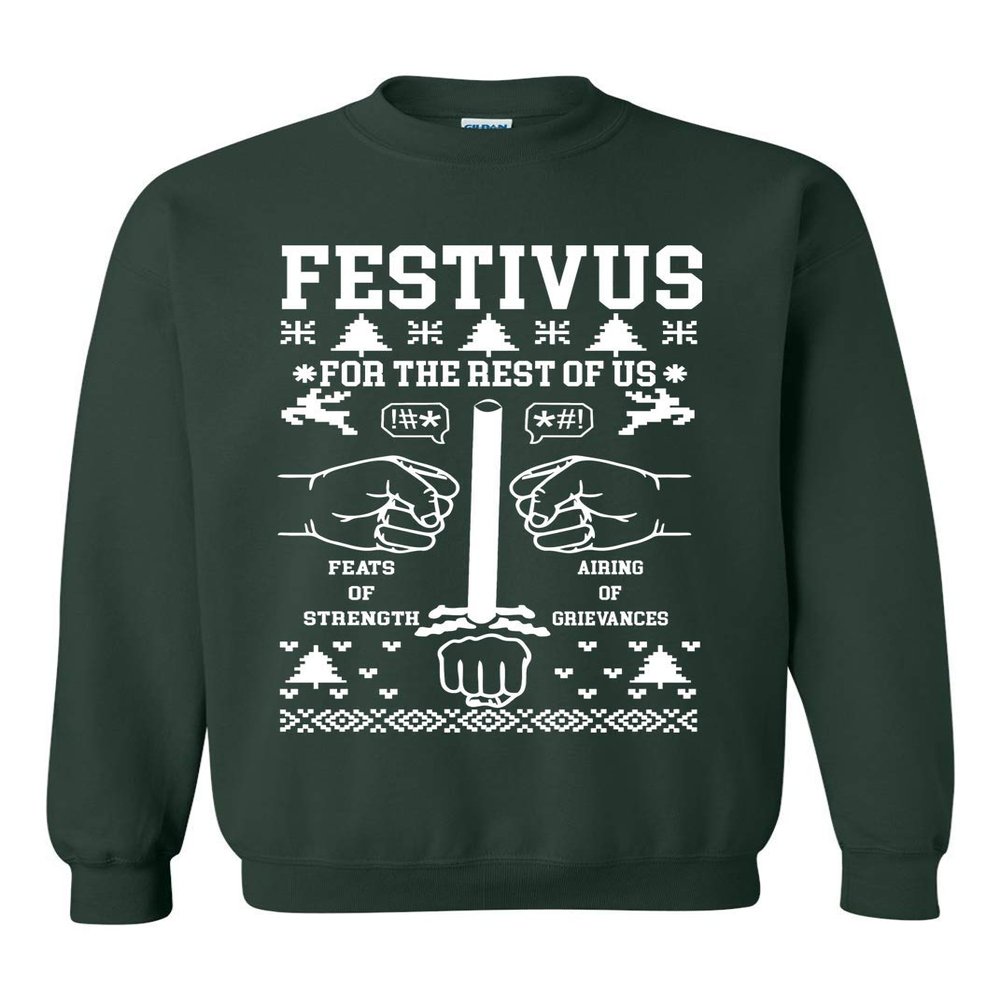 ALLNTRENDS Adult Sweatshirt Festivus Anti Christmas Secular Holiday Complain Top (M, Forest Green)