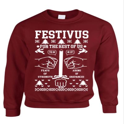 ALLNTRENDS Adult Sweatshirt Festivus Anti Christmas Secular Holiday Complain Top (XL, Maroon)