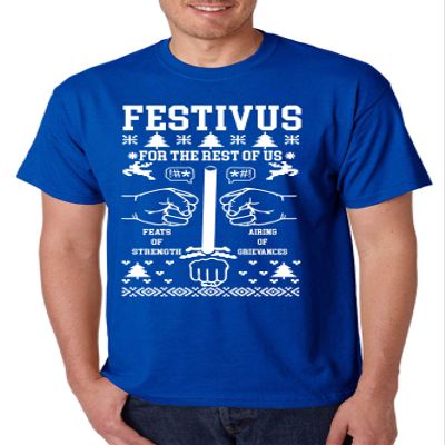 ALLNTRENDS Men's T Shirt Festivus Anti Christmas Secular Holiday Funny Complain (S, Royal Blue)