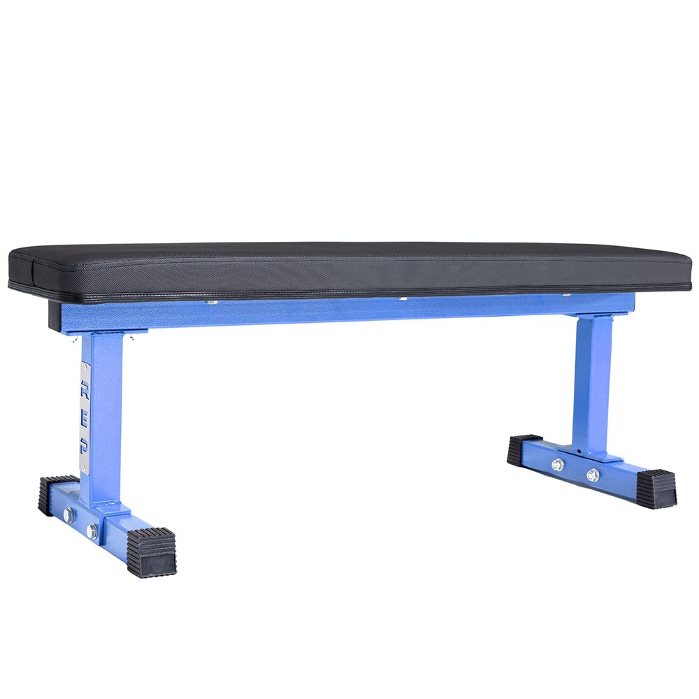 REP Fitness Flat Weight Bench, FB-3000, Blue, Heavy Duty Workout Bench For Home Gym, Folding Fitness Equipment For Strength Training, Adjustable Utility Platform For Dumbbells, Barbell