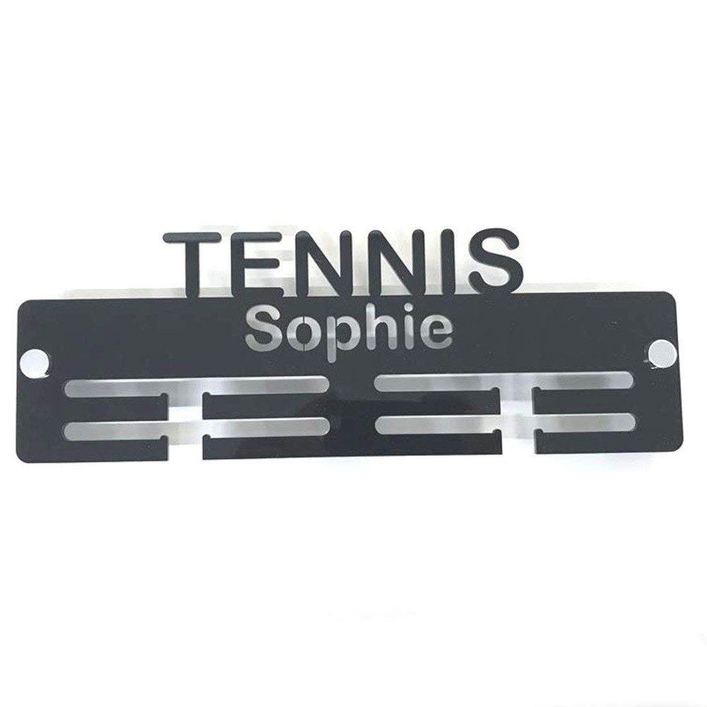 Super Cool Creation Personalised"Tennis" Medal Hanger - Purple