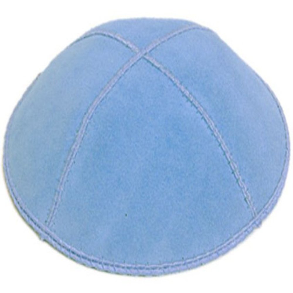 A1 Skullcap Suede Fabric Kippot Single or Bulk Kippah Optional Custom Imprinting Inside for Your Speacial Event  Light Blue
