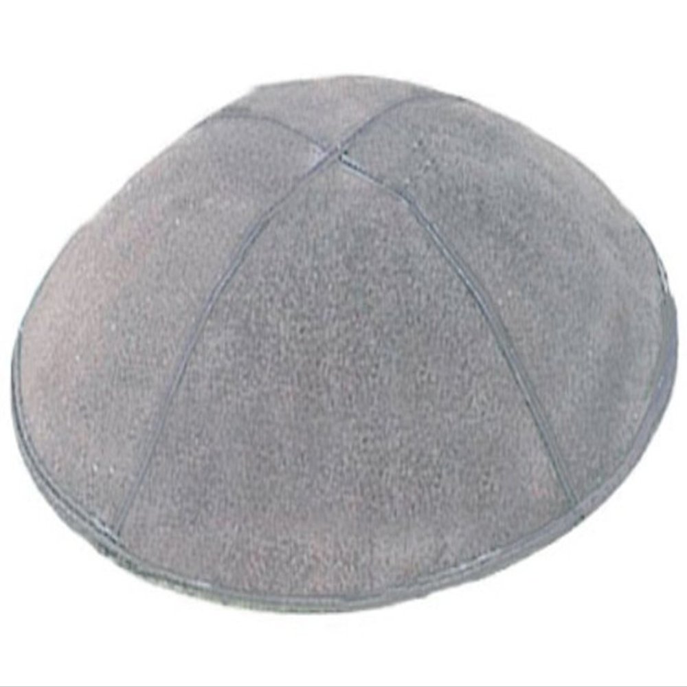 A1 Skullcap Suede Fabric Kippot Single or Bulk Kippah Optional Custom Imprinting Inside for Your Speacial Event  Light Grey