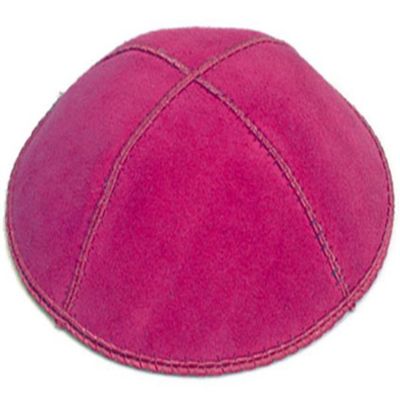 A1 Skullcap Suede Fabric Kippot Single or Bulk Kippah Optional Custom Imprinting Inside for Your Speacial Event  Hot Pink
