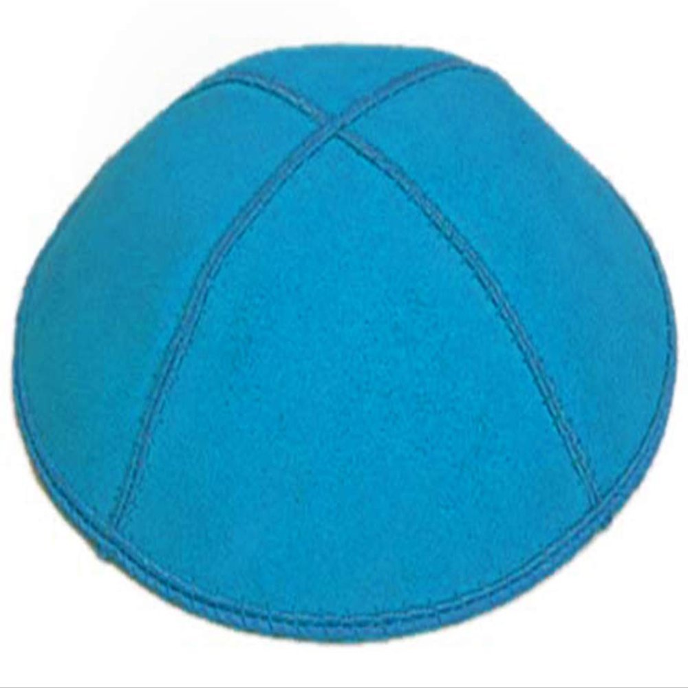 A1 Skullcap Suede Fabric Kippot Single or Bulk Kippah Optional Custom Imprinting Inside for Your Speacial Event  Turquoise