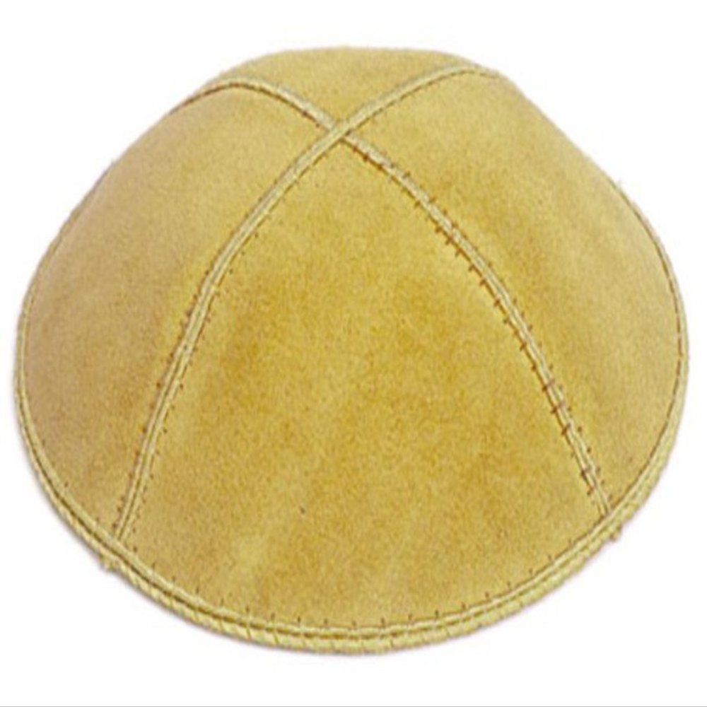 A1 Skullcap Suede Fabric Kippot Single or Bulk Kippah Optional Custom Imprinting Inside for Your Speacial Event  Gold
