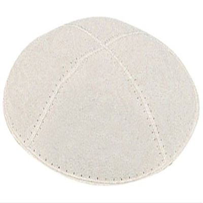 A1 Skullcap Suede Fabric Kippot Single or Bulk Kippah Optional Custom Imprinting Inside for Your Speacial Event  White