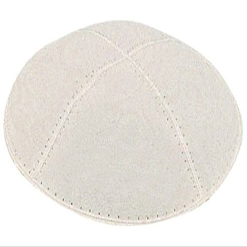 A1 Skullcap Suede Fabric Kippot Single or Bulk Kippah Optional Custom Imprinting Inside for Your Speacial Event  White