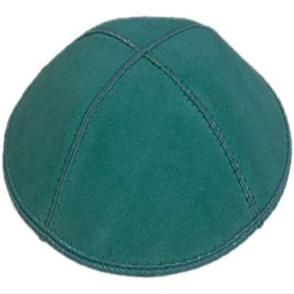 A1 Skullcap Suede Fabric Kippot Single or Bulk Kippah Optional Custom Imprinting Inside for Your Speacial Event  Teal
