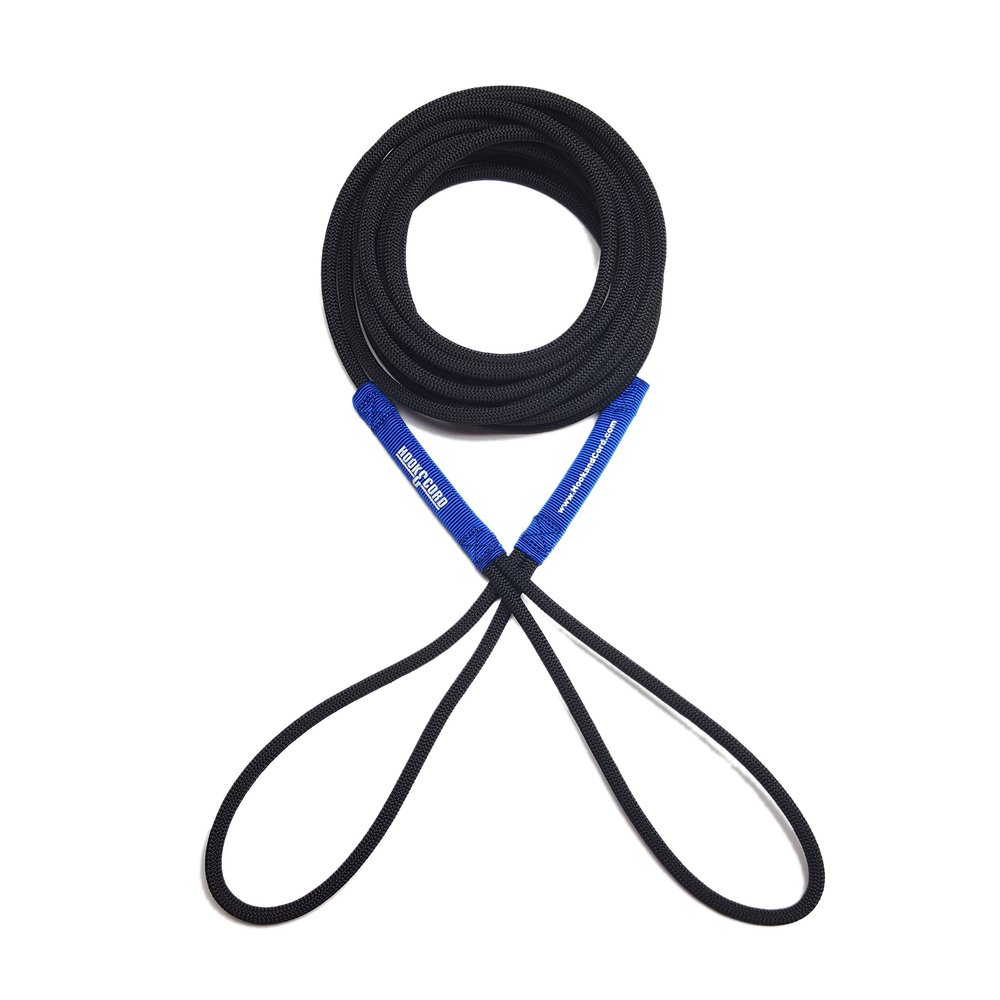 Boat Line Rope Bungee - Heavy Duty Line for Launching, Retrieving, Mooring and Docking (Black/Blue, 15 Feet)