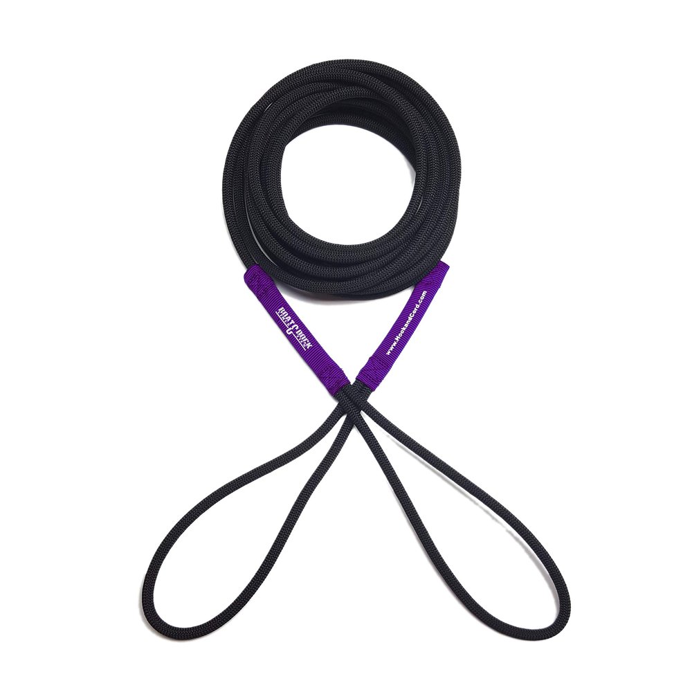 Boat Line Rope Bungee - Heavy Duty Line for Launching, Retrieving, Mooring and Docking (Black/Purple, 15 Feet)